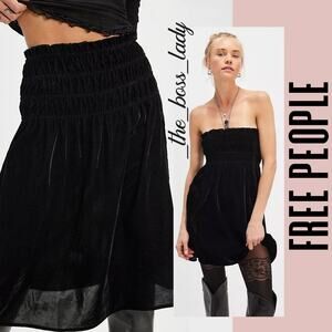 Free People mini dress in velvet strapless or midi skirt convertible stretchy XS